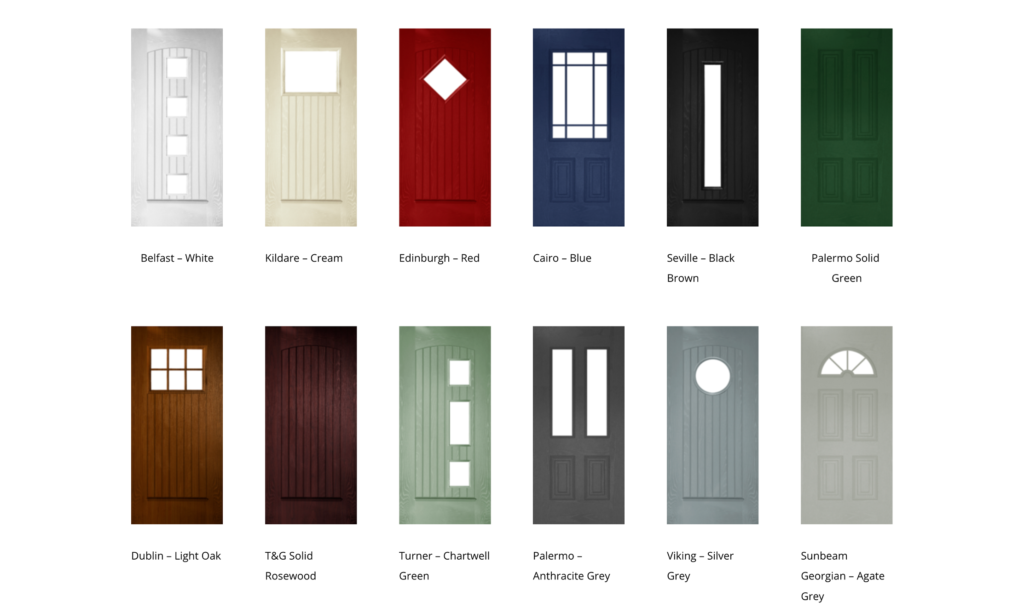Palladio Composite Doors colours